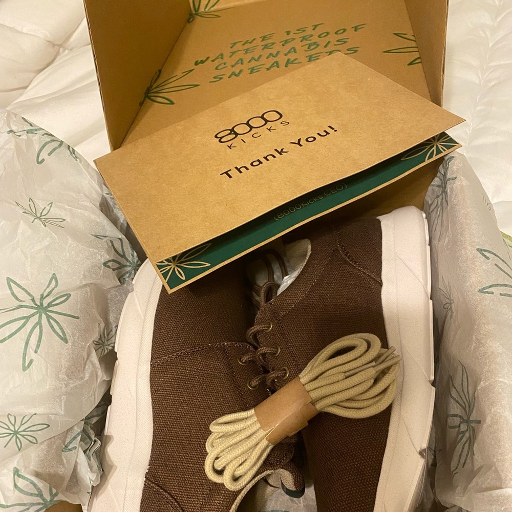 100% waterproof, hemp sneakers size 9